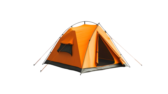 Hyperrealistic traditional camping tent on isolated background for outdoor adventure design