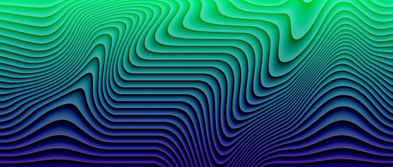 Abstract gradient wave background texture pattern design green blue dynamic modern wallpaper backdrop graphic art