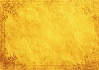 A rustic yellow parchment background with a decorative filigree border in the corners