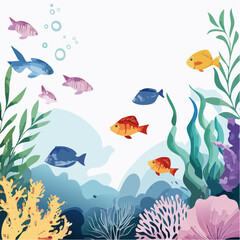 Naklejka premium Traumhafte Unterwasserwelt mit bunten Fischen