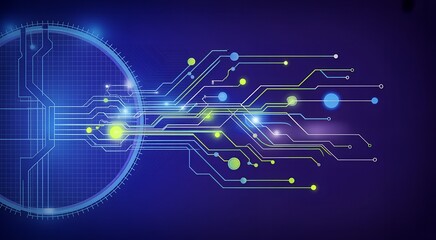 Abstract technology background with circuit board and connection line