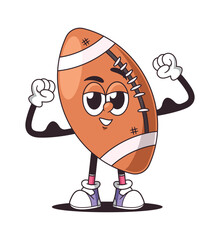 American football ball flexing arms