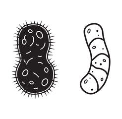 Fototapeta premium Simplified vector illustration of two different bacteria depicting disease and health concepts