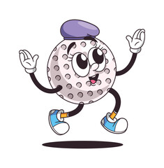 Funny gold ball cartoon character