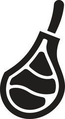 Stylized black and white icon of a lamb chop