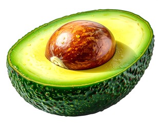 Ripe avocado half close-up