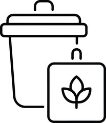 Eco-Friendly Waste Management Vector: Compost Bin with Organic Waste Bag Icon for Sustainable Living and Environment