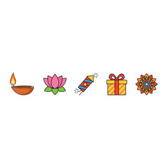 Diwali Celebration Icons A Glimpse into Indian Festival of Lights Traditions and Joy