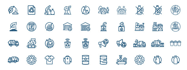 Bold Waste and Recycling Icons Set  Eco Trash, Garbage, and Sustainability Bold Line Vector Collection