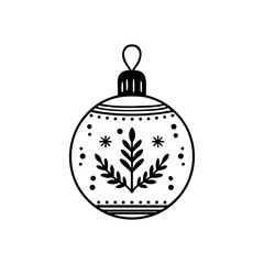 A Christmas tree ornament decorated with stars and leaves.
