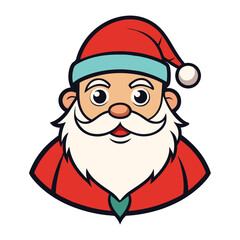 Illustration of santa claus with a red hat and white beard, ideal for christmas cards, holiday decorations, and festive designs