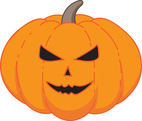 Cartoon Jack O'lantern with Scary Face for Halloween