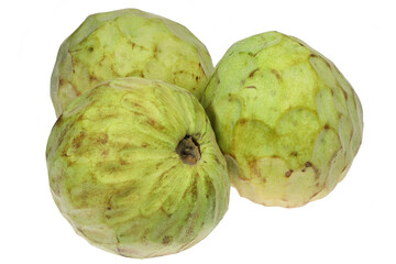 cherimoya fruits isolated on white background