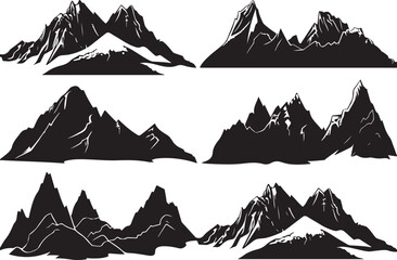 Dramatic mountain silhouettes for logo design work