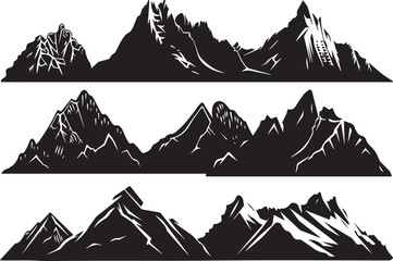 Majestic mountain range silhouettes for adventure