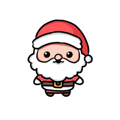 Adorable Kawaii Doodle Santa Claus Character