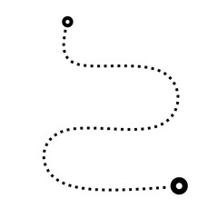 Dotted Line Map Route Illustration