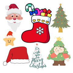 Christmas Holiday Cartoon Objects and Characters Collection