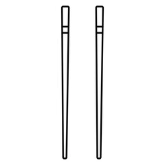 Minimalist Chopstick Icon – Asian Food Symbol in Flat Design