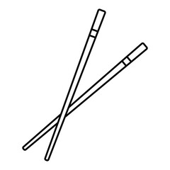 Minimalist Chopstick Icon – Asian Food Symbol in Flat Design