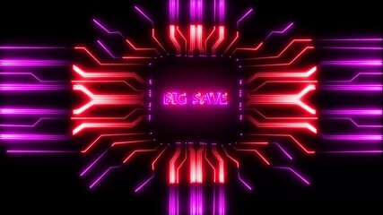  Circuit Board with neon line moving electrons ,  business or Sales growth concept animation. Concept Network Diagram with Icons for Business Growth Strategy Marketing Finance Teamwork . - Powered by Adobe