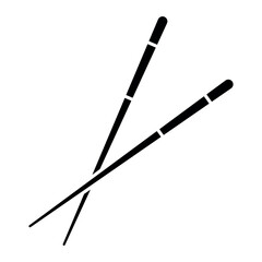 Minimalist Chopstick Icon – Asian Food Symbol in Flat Design
