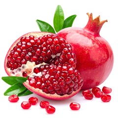 Ripe pomegranate halves