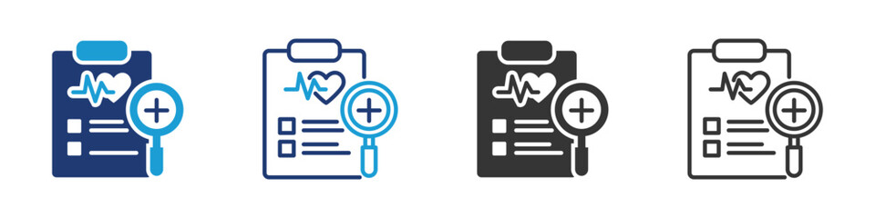 Diagnosis icon set collection multi-style.