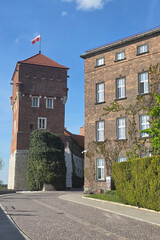 View on a tower of Wawel Castle, Krakow, Poland