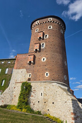 View on a tower of Wawel Castle, Krakow, Poland