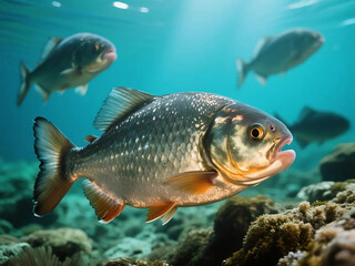 Naklejka premium tropical fish in aquarium
