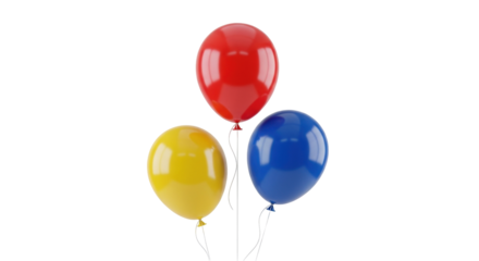 Isolated Bunch of Colorful Balloons Floating in the Air for Birthday Party or Celebration