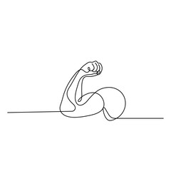  Human arm bicep icon continuous one line drawing outline vector illustration