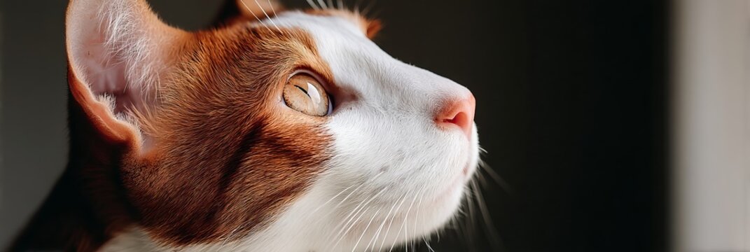 Majestic feline gazes dreamily at dawn, embodying serenity and enigmatic mystery, a perfect muse for International Cat Day