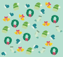 Winter Holiday Elements Collection. Christmas Elements Pattern