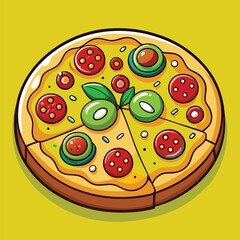 Obraz premium Pizza vector illustration concept 