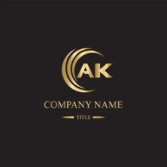 ak logo initial letter luxury royal logo. template symbol. modern golden luxury logo. abstract monogram vector letter mark brand fashion. icon business monogram boutique font Clothing minimalist.