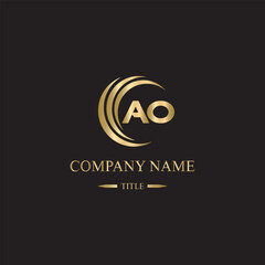 ao logo initial letter luxury royal logo. template symbol. modern golden luxury logo. abstract monogram vector letter mark brand fashion. icon business monogram boutique font Clothing minimalist.