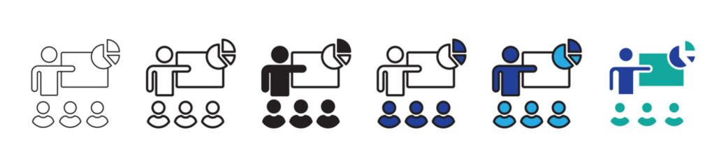 Presentation icon set multiple style collection