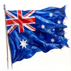 Ripped Australian flag illustration