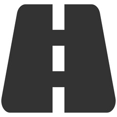 black silhouette road icon