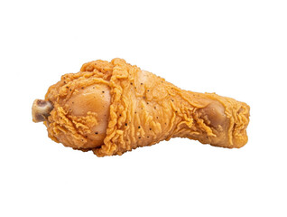 Delicious crispy fried chicken drumstick isolated on transparent background