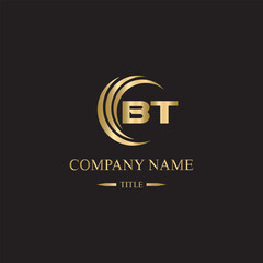Obraz premium bt logo initial letter luxury royal logo. template symbol. modern golden luxury logo. abstract monogram vector letter mark brand fashion. icon business monogram boutique font Clothing minimalist.