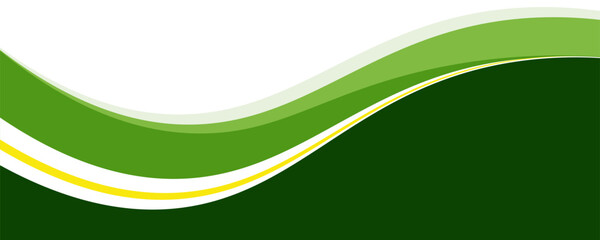Abstract green wave background, Vector green line background curve elements with white and gold space for text and message design, overlapping layers.