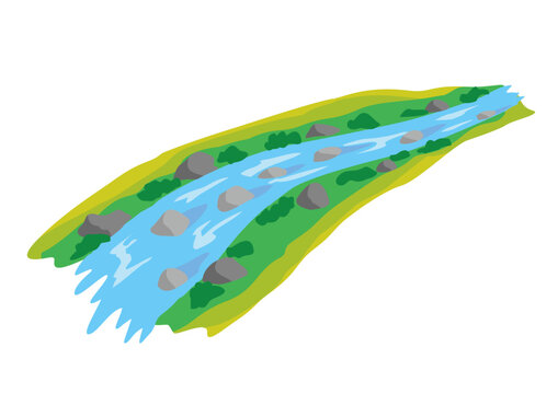 川の地形のイラスト