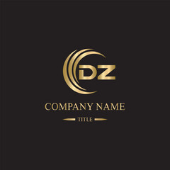 dz logo initial letter luxury royal logo. template symbol. modern golden luxury logo. abstract monogram vector letter mark brand fashion. icon business monogram boutique font Clothing minimalist.