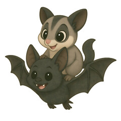 Sugar Glider Riding Bat