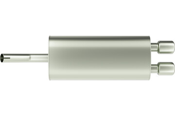 Car exhaust pipe top view, transparent background