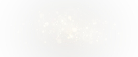 Bokeh light effect background, christmas gold dust, festive glitter dust for banners, cards, advertisement. Christmas glowing dust background png, vector.	
