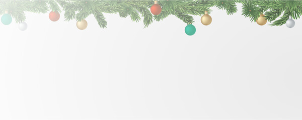 Christmas garland on a transparent background. Vector frame for banners, posters, cards. Christmas realistic winter theme, vector, png.   © Iryna